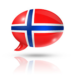 Image showing Norwegian flag speech bubble