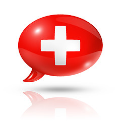 Image showing Swiss flag speech bubble