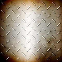Image showing Rusty steel diamond brushed plate background texture