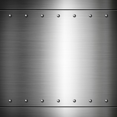 Image showing Steel riveted brushed plate texture