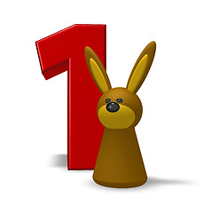 Image showing number one and rabbit
