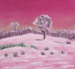 Image showing Oil painting of a winter landscape