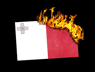 Image showing Flag burning - Malta