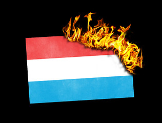Image showing Flag burning - Luxembourg