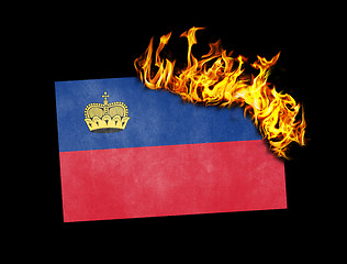 Image showing Flag burning - Liechtenstein