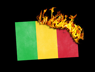 Image showing Flag burning - Mali