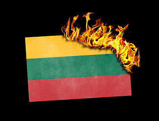 Image showing Flag burning - Lithuania