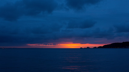 Image showing Gower sunrise over Mumbles