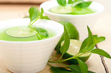 Image showing mint infusion tea tisane with lime