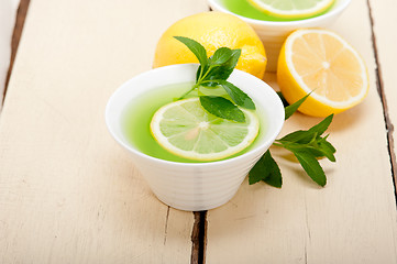 Image showing mint infusion tea tisane with lemon