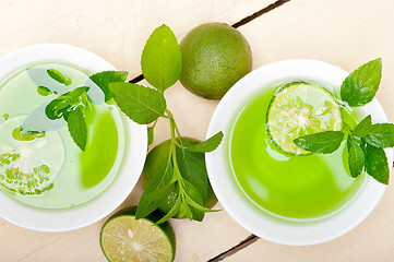 Image showing mint infusion tea tisane with lime