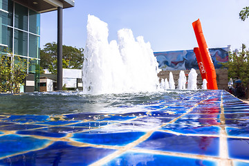 Image showing City Fountain near the Road