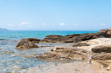Image showing sea and volcanic rocky shore
