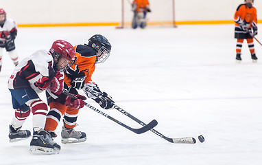 Image showing Game between children ice-hockey teams