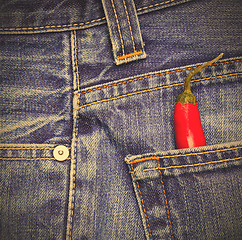 Image showing peppers in a jeans pocket