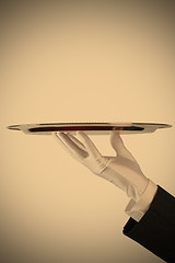 Image showing waiter hand