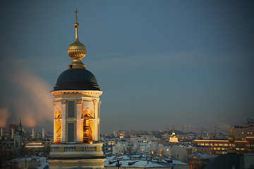 Image showing Moscow, Russia, Orthodox Temple at Evening Time