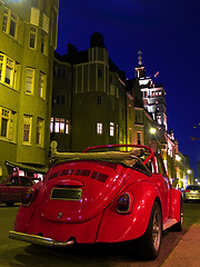 Image showing Red Car on Night Street