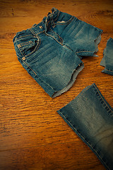 Image showing cut old jeans