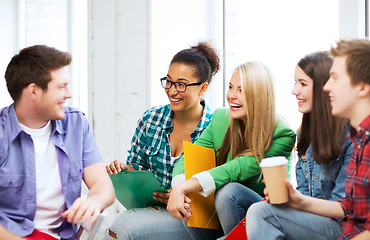 Image showing students communicating and laughing at school