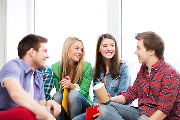 Image showing students communicating and laughing at school