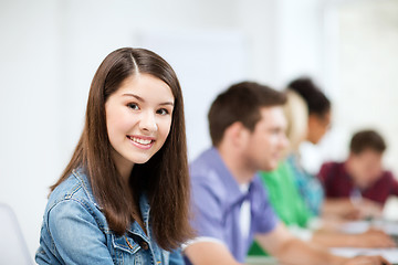 Image showing student with computer studying at school