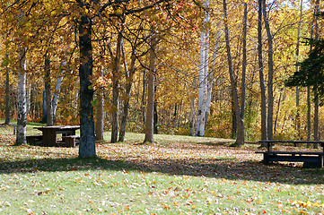 Image showing Rest Area in Fall
