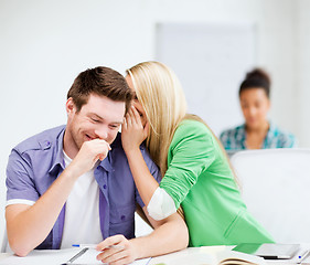 Image showing group of students gossiping at school