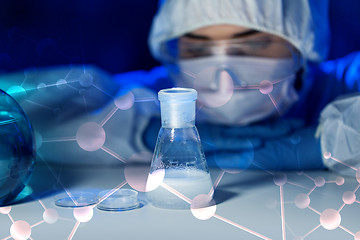 Image showing close up of scientist making test in lab