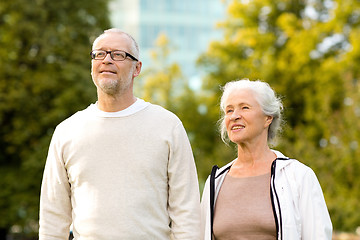 Image showing senior couple in city park