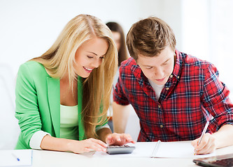 Image showing students doing mathematics at school