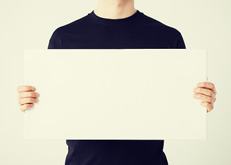 Image showing man with blank white board