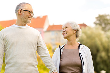 Image showing senior couple in city park