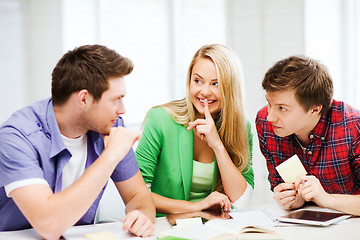 Image showing group of students gossiping at school