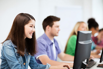 Image showing students with computers studying at school