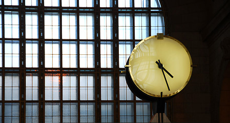 Image showing Clock train station