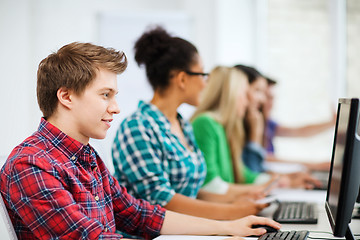 Image showing student with computer studying at school