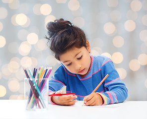 Image showing little girl drawing