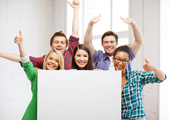 Image showing students at school with blank white board