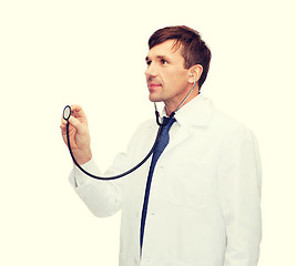 Image showing young male doctor with stethoscope