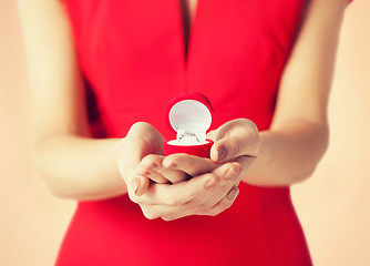 Image showing woman showing wedding ring