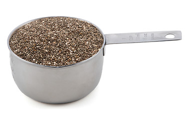 Image showing Chia seeds in a cup measure