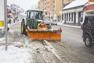 Image showing Clearing roads of snow