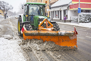 Image showing Clearing roads of snow