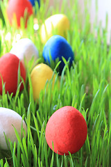 Image showing czech easter eggs background