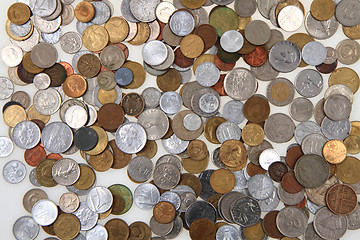 Image showing old european coins as money background