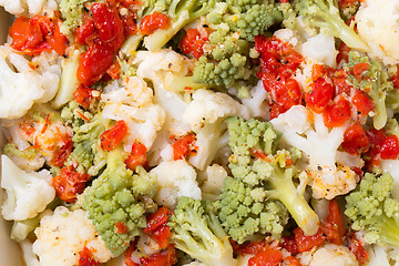 Image showing Colourful cauliflower salad closeup