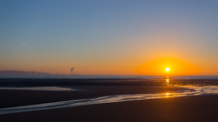 Image showing Swansea beach sunrise