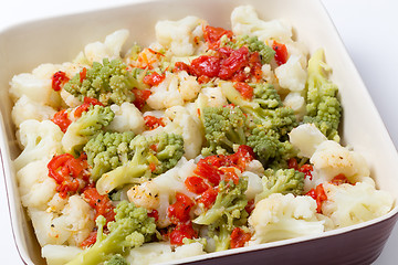 Image showing Colourful cauliflower salad bowl angled