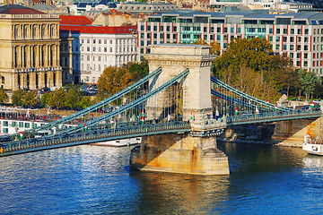 Image showing The Szechenyi Chain Bridge in Budapest